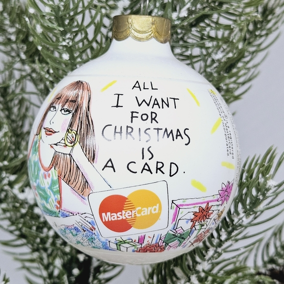 Hallmark - Vintage MasterCard Glass Ornament 1992 - Picture 3 of 13